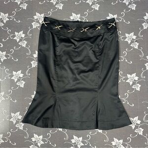 Just Cavalli Black Pleated Hem Skirt Sz 48 euro